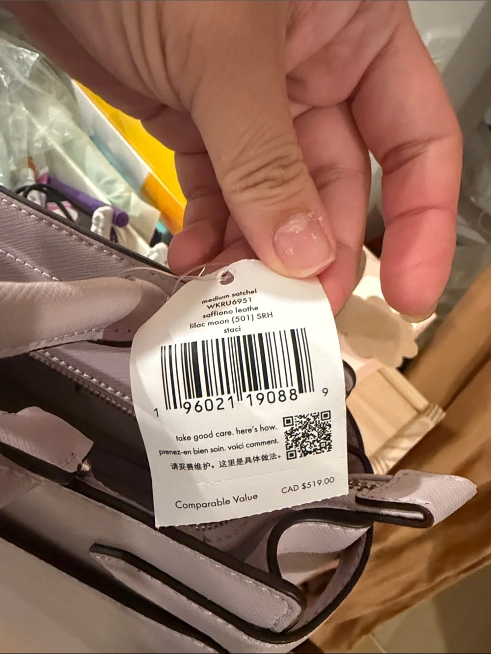 kate spade lilac Staci medium satchel with gold hardware - Picture 2 of 9